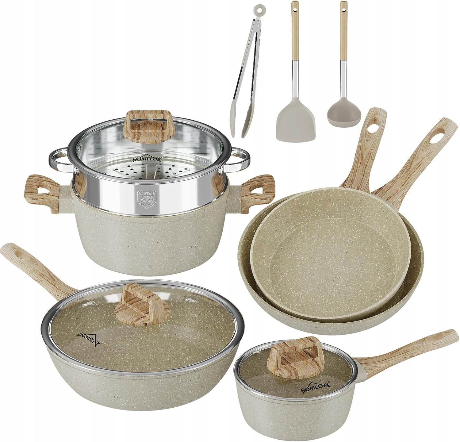 Set of pots and pans 12 elements, non-stick Manufacturer code hl-12pcwbg