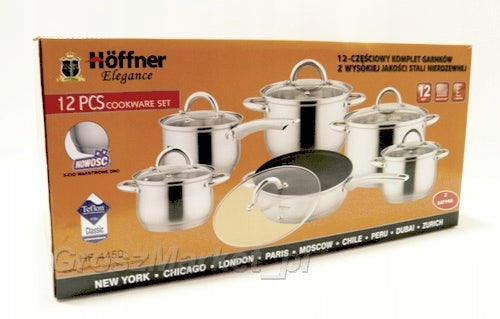Set of pots hoffner stainless steel 12 el. 4450 Packaging status original