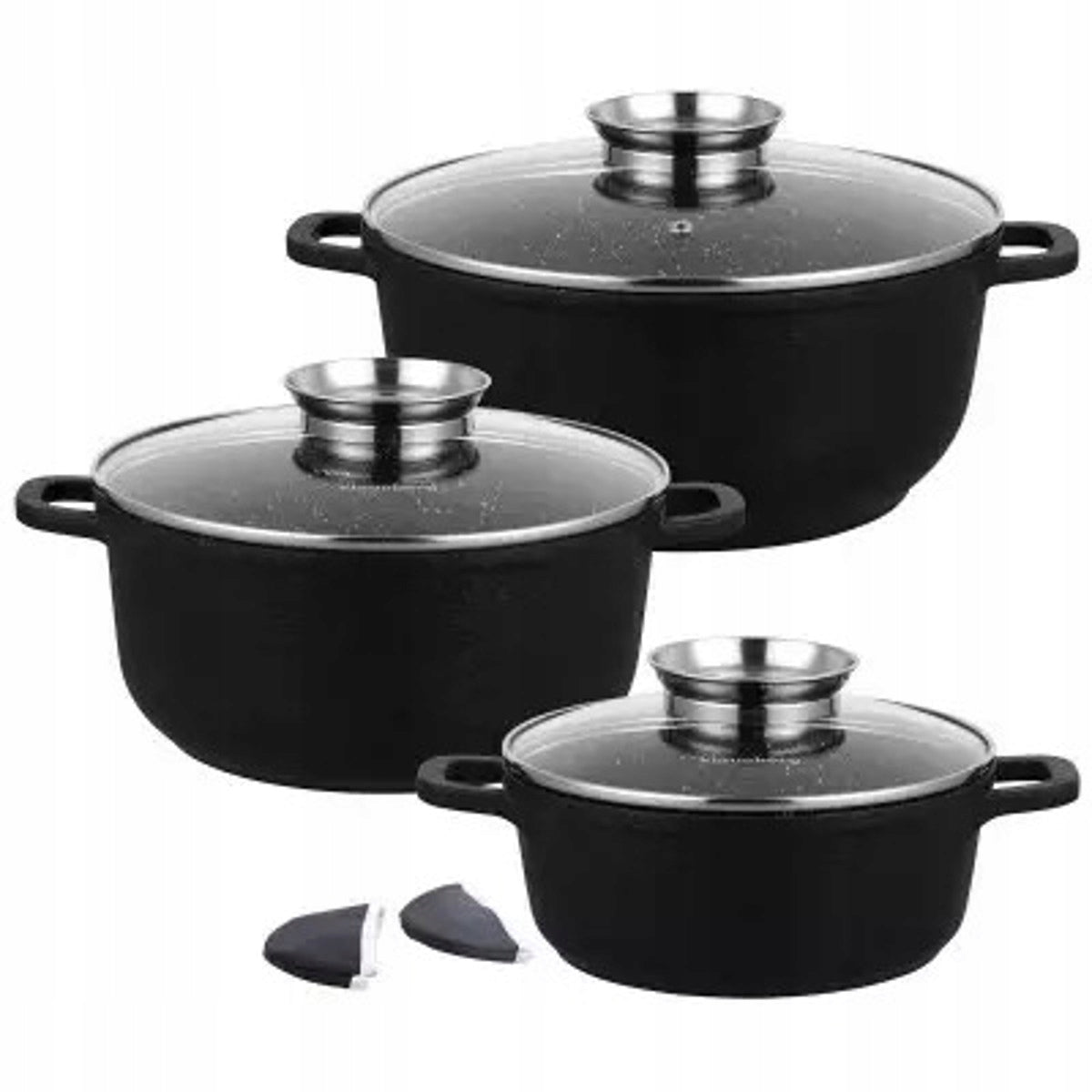 Set of pots pot pan granite pot 20 24 28 cm.