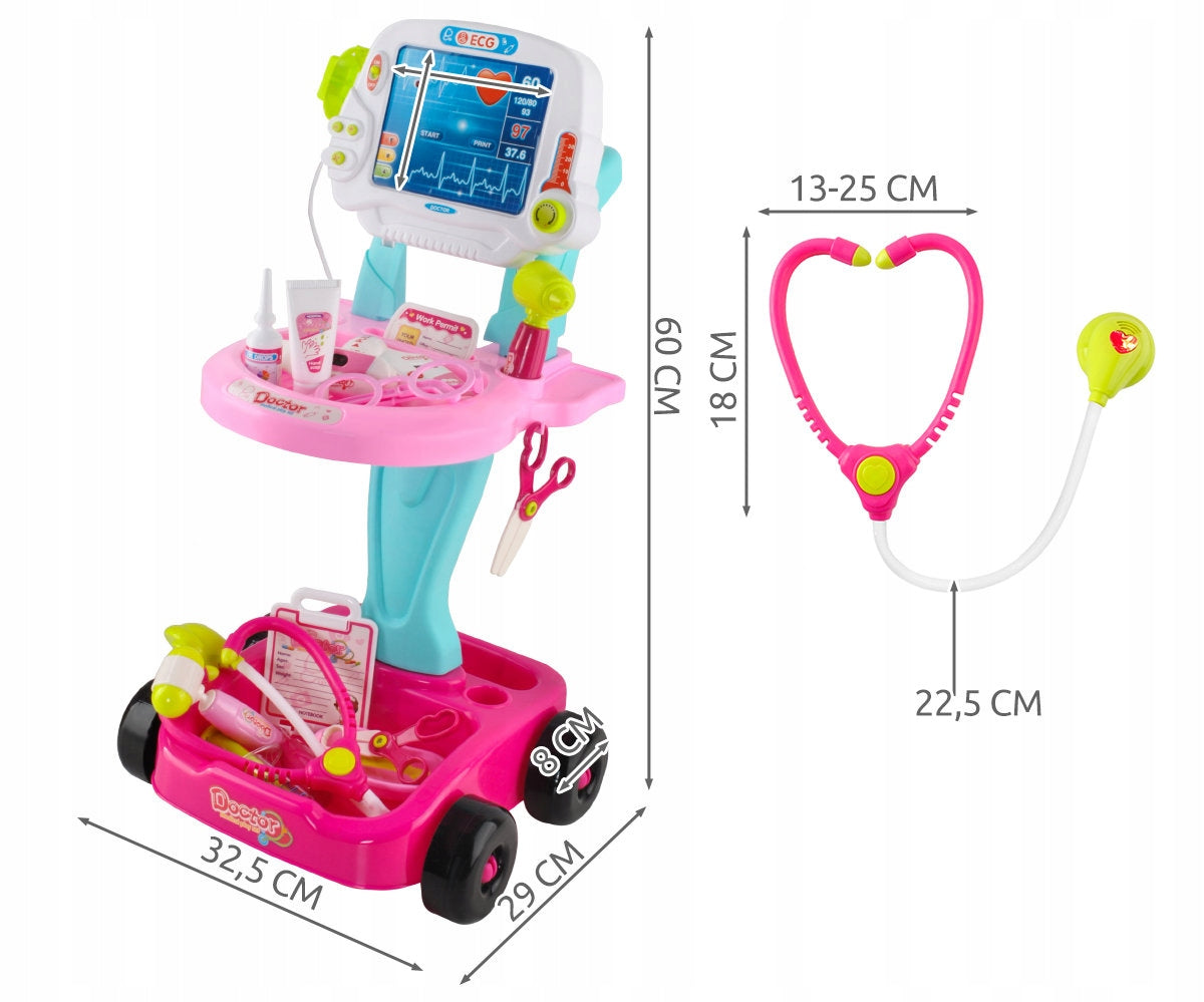 Set of small doctor Kruzzel multicolor trolley 18 elements Manufacturer code 8245