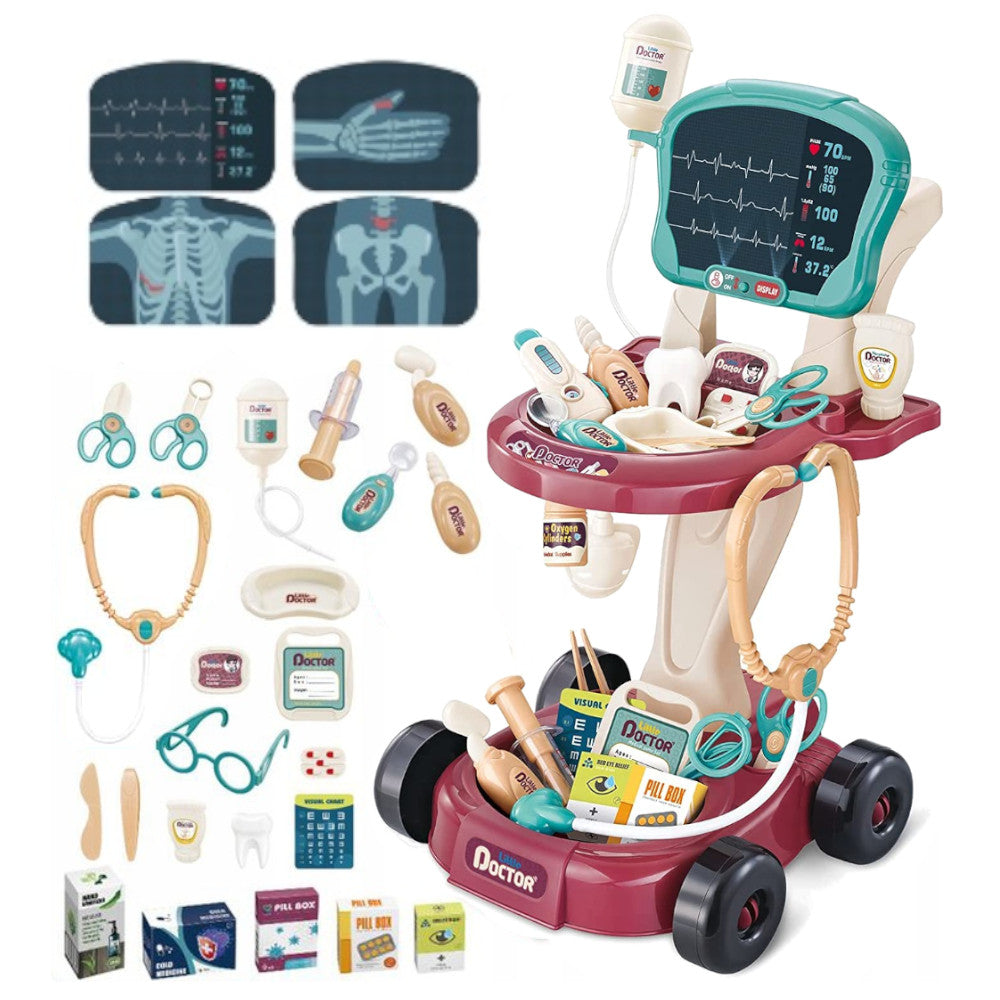 Set of small doctor stroller rtg interactive for children XXL 29 el.