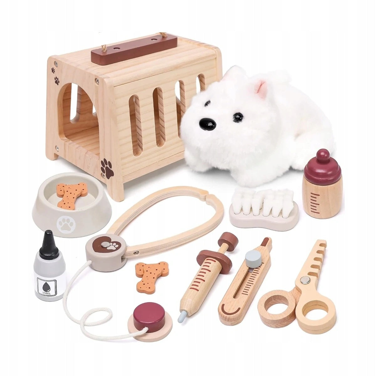 Set of small veterinarian Kabi – wooden veterinary clinic 3+