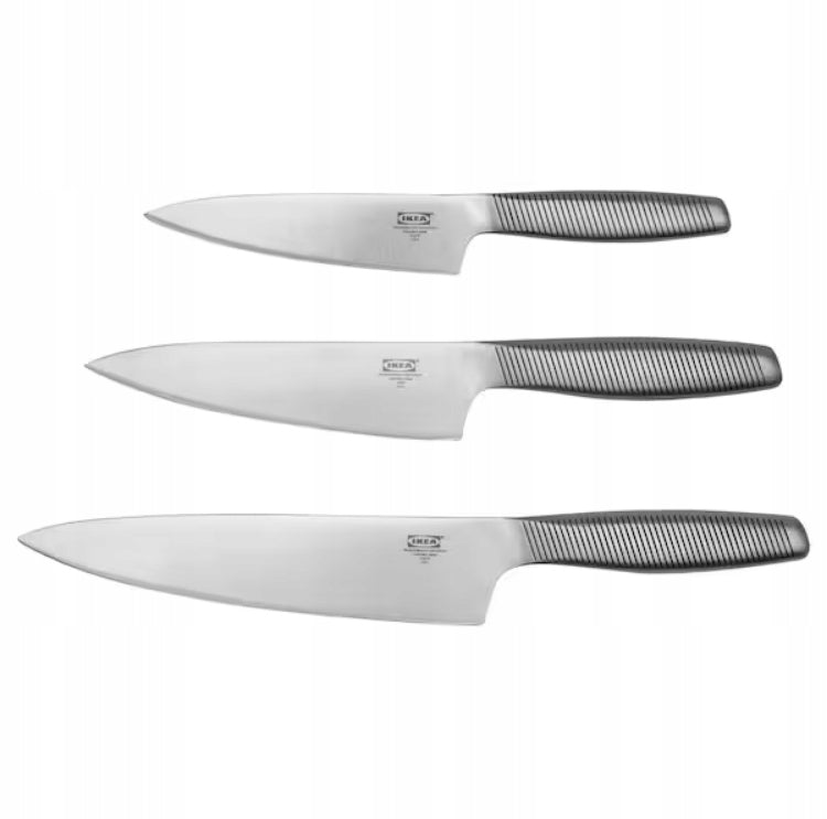 Set of stainless steel knives 3 pcs 14 16 20 cm IKEA 365 +