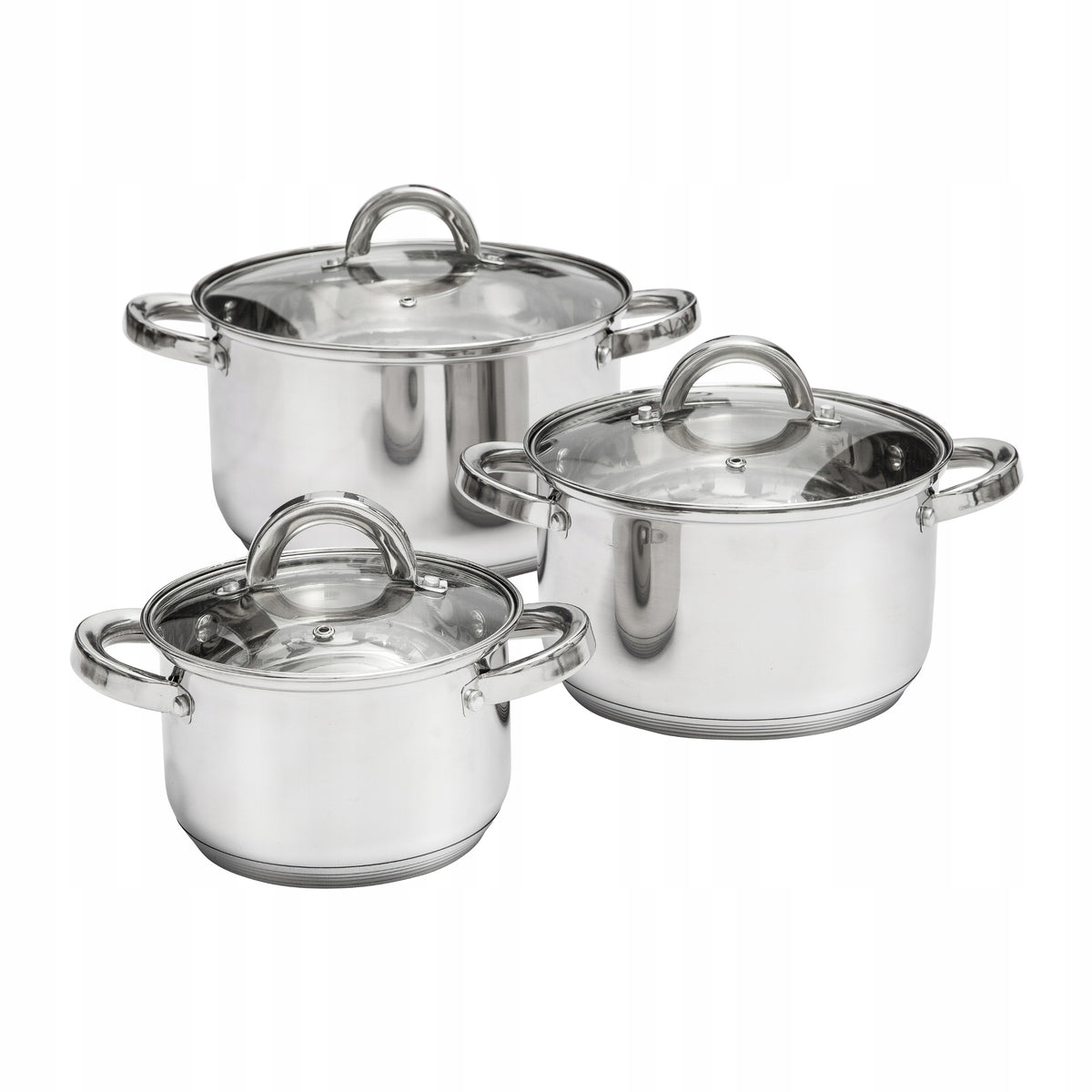 Set of stainless steel pots 6 elements