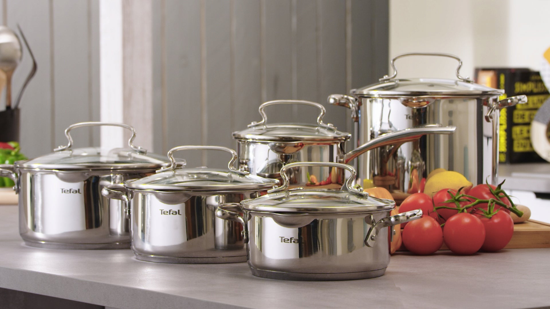 Set of stainless steel pots TEFAL Duetto+ 7el G719S734 for induction Color silver