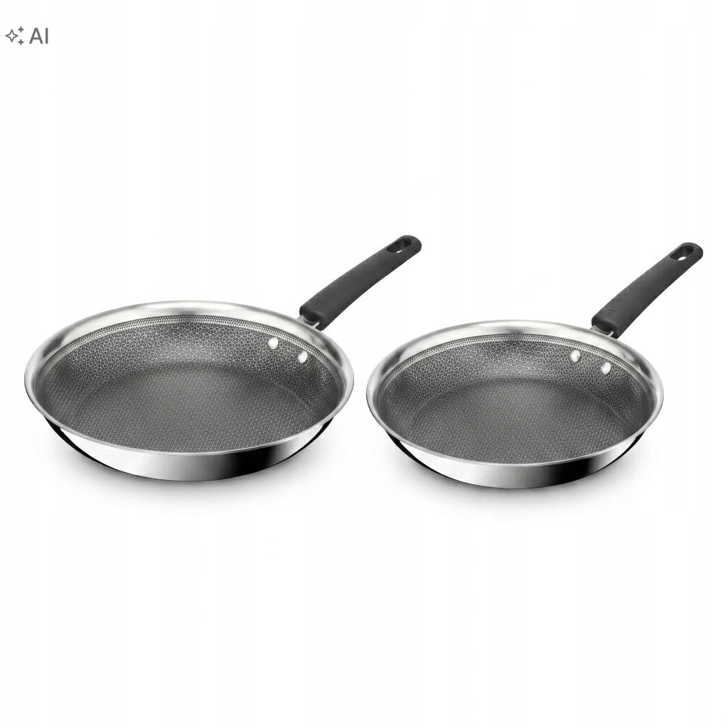 Set of steel pans TEFAL Power 24/28 cm non-stick induction