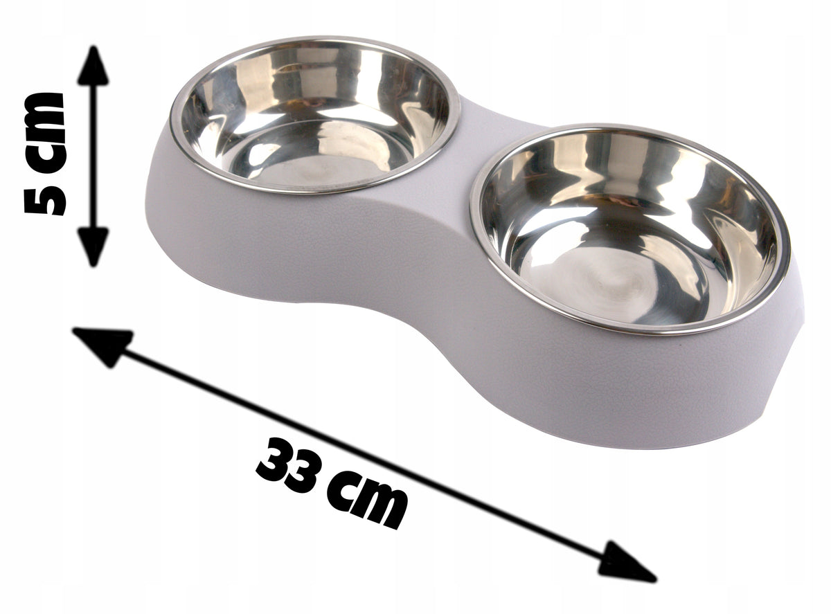 Set of two bowls metal plastic dog stand 0,7 l Brand Yoka