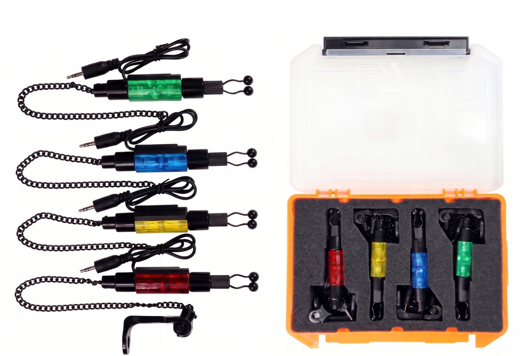 Set swinger hanger bite alarm on chain 4 colors LED case