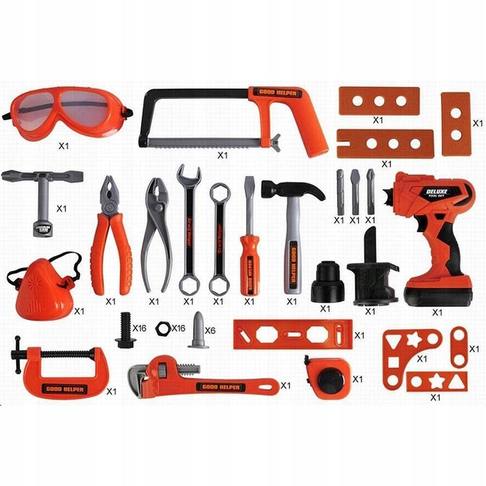 Set with Play Tools Small Mechanic DIY Workshop Suitcase Kid's age 3＋ years