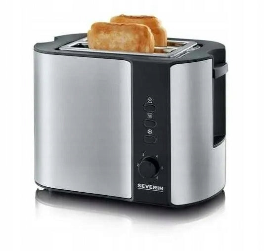 Severin AT 2589 Toaster 800W Stainless Steel 2 Slices Defrosting Grating