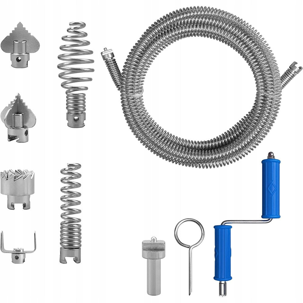 Sewage Spiral Spring Joint For Clearing Sewer Pipe FI12 X 5M Pipe Auger Set