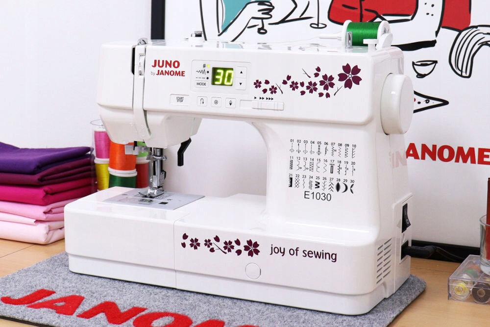 Sewing machine JUNO BY JANOME E1030 Dominant color white
