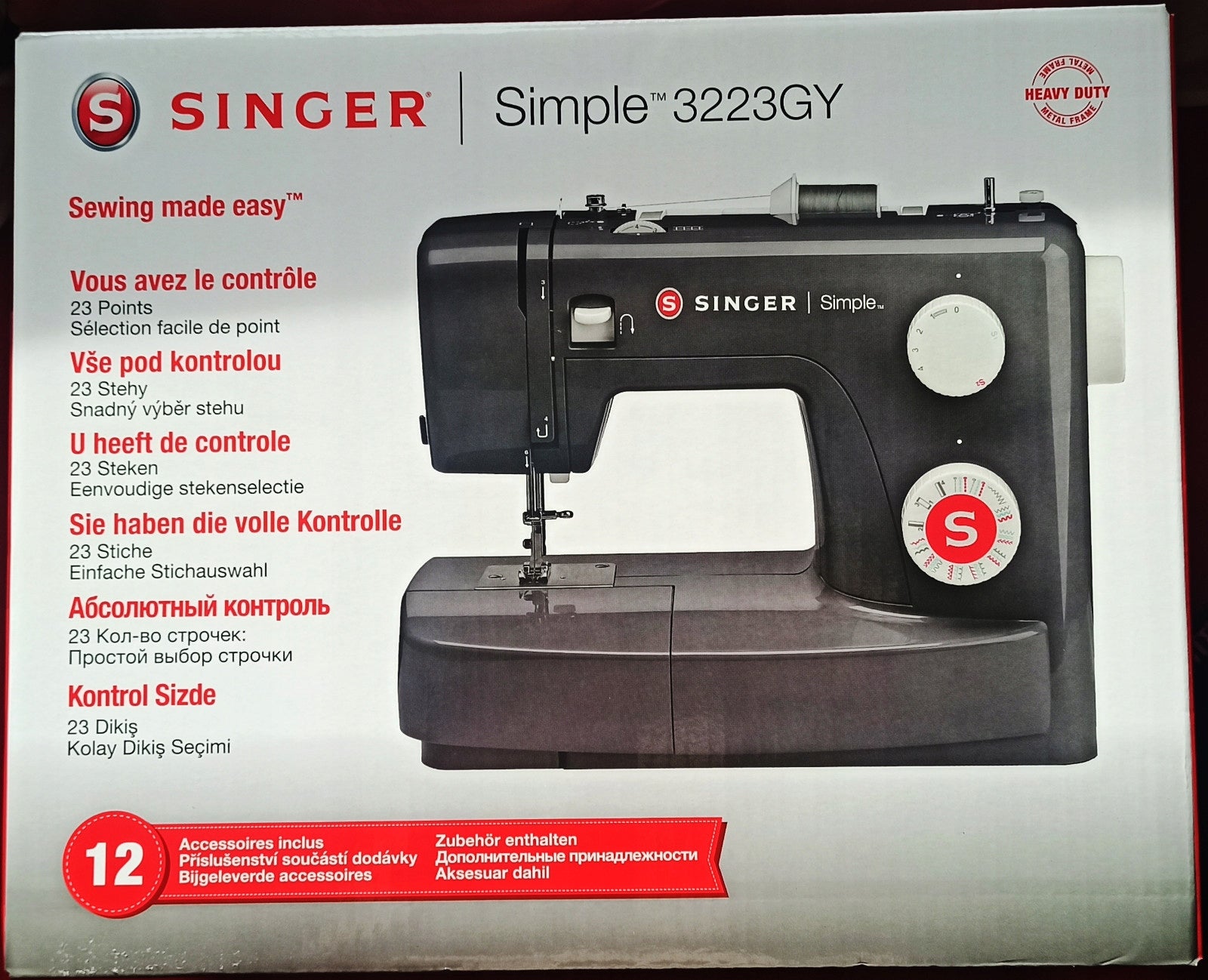 Sewing machine Singer Simple 3223GY Number of stitches 23 Packaging status original