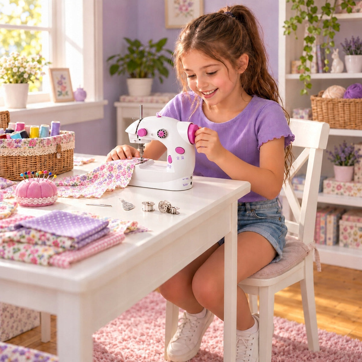 Sewing machine for children bobbin thread pedal speed control fun Manufacturer code Maszyna do szycia dla małych projektantek