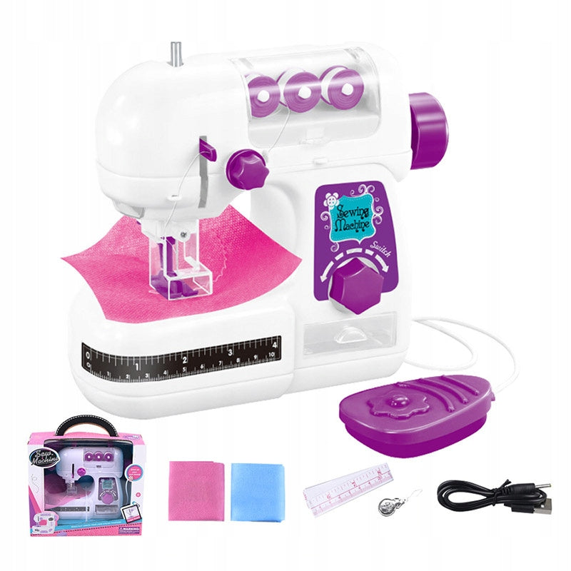 Sewing machine for children safe with measuring threads