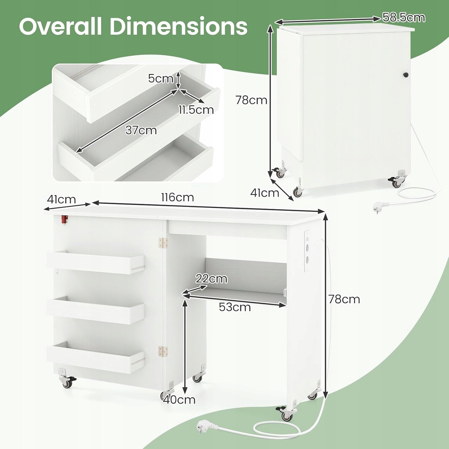Sewing machine table folding table on wheels worktop workstation Manufacturer code FRZJYXXKZDBHL2
