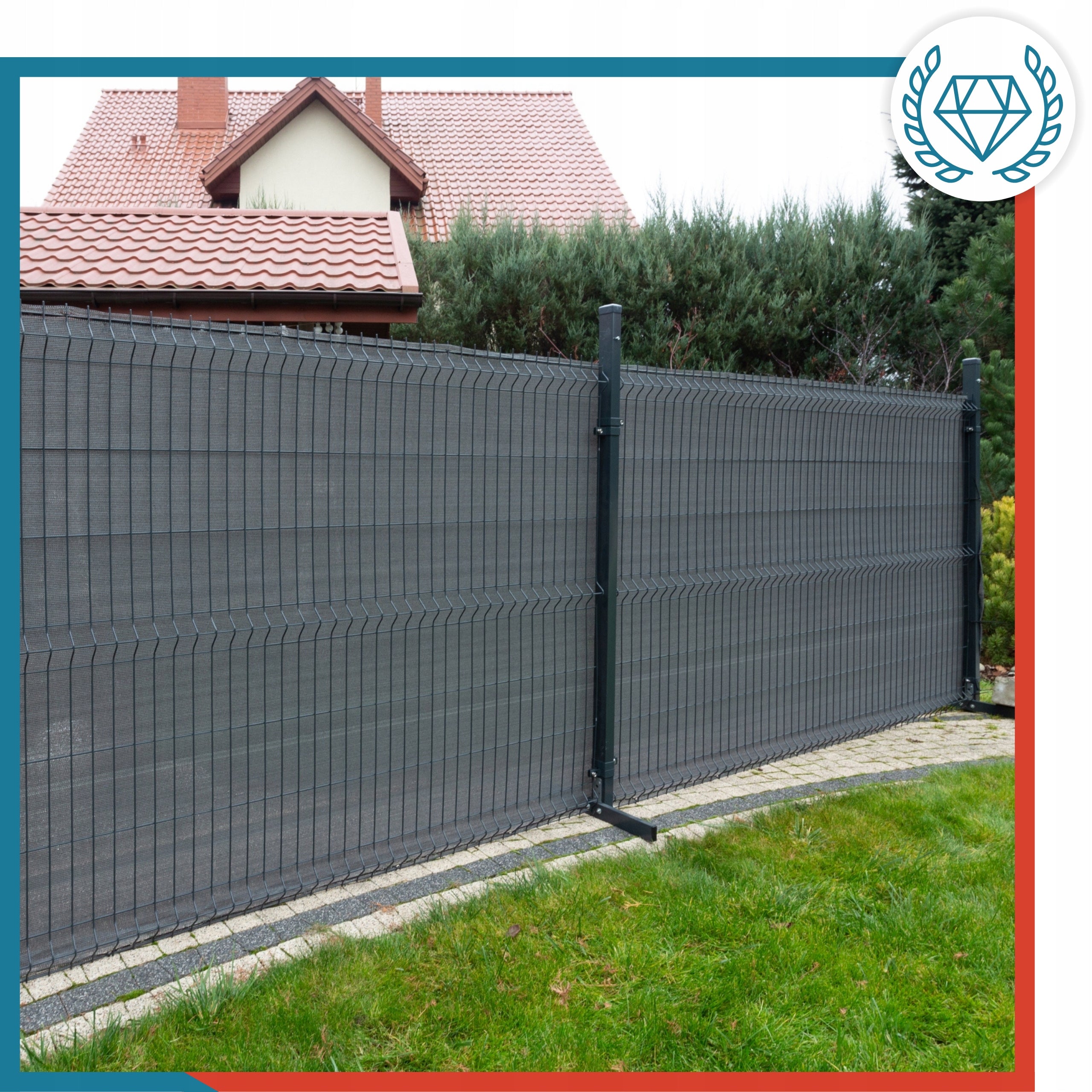 Shading Mesh for Fence 1,5x25m MASKING 95% UV Fence Cover Graphite Packaging status original