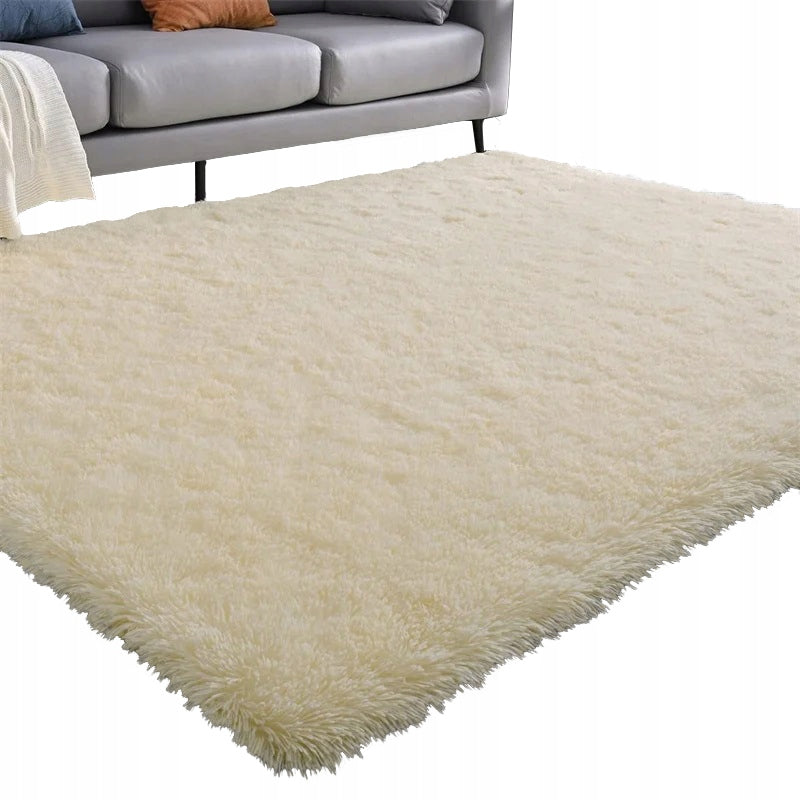 Shaggy Carpet 160x230 plush dense soft trimmed plush fur cream