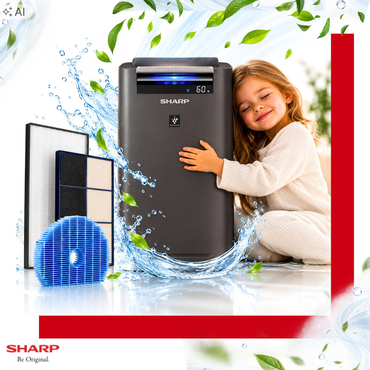 Sharp Air Purifier Ionization Humidifier KC-G50EUH 450 ml/h HEPA H13 Packaging status original