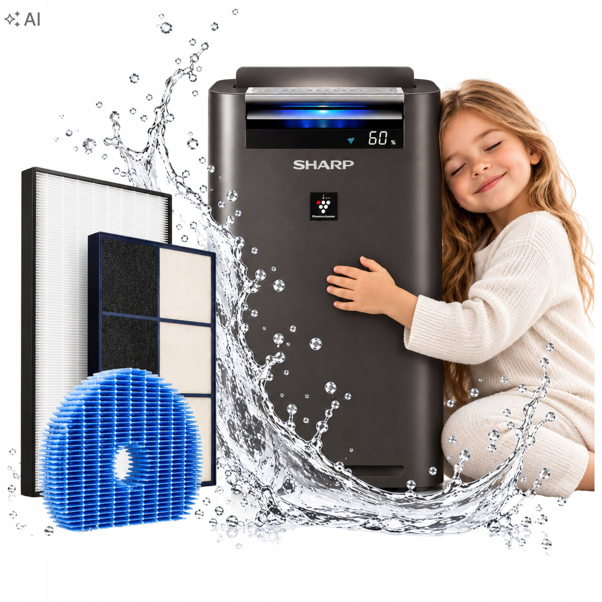Sharp Air Purifier Ionization Humidifier KC-G50EUH 450 ml/h HEPA H13
