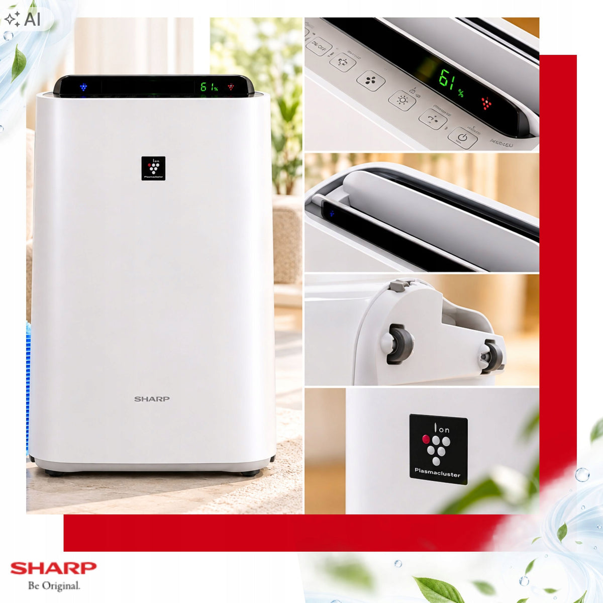 Sharp Air Purifier with Humidifier and Ionization KC-D50EUW Hepa Quiet Packaging status original