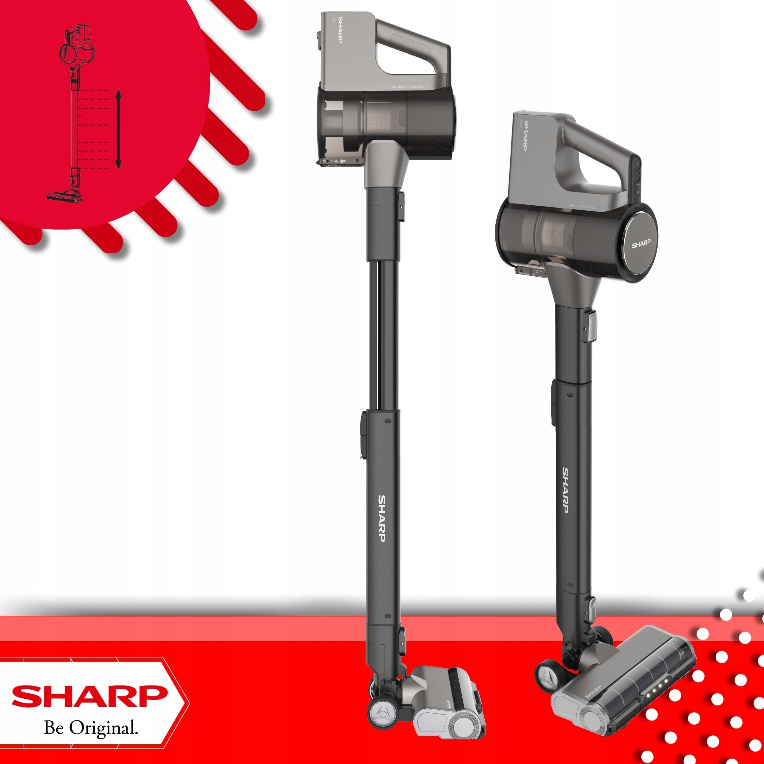 Sharp Vertical Vacuum Cleaner Cordless SA-VP4221BS HOME HAIR Dust container volume 0.75 l