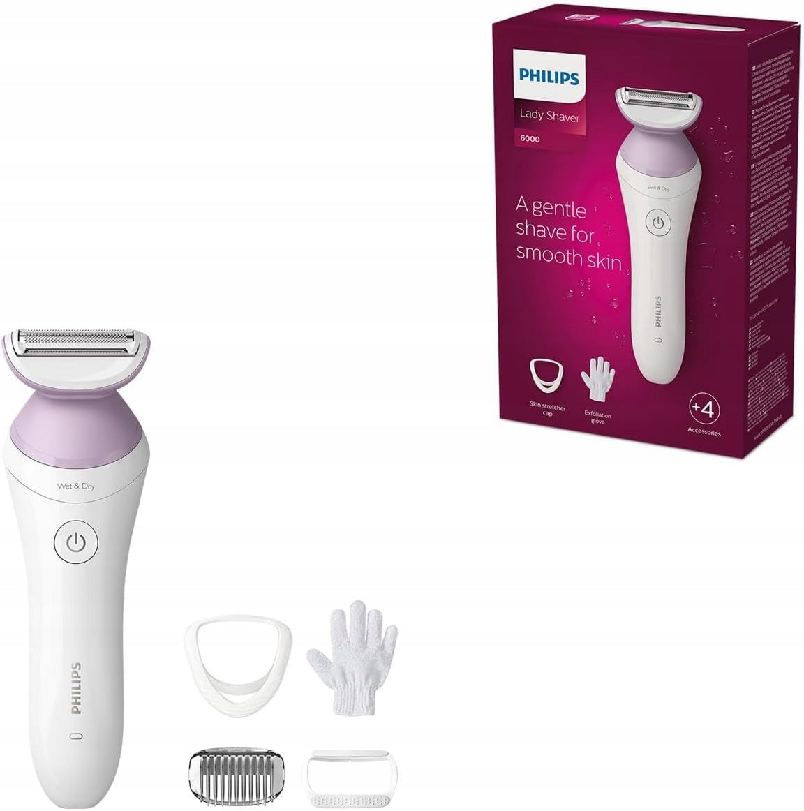 Shaver Philips Lady Shaver Series 6000 +Accessories