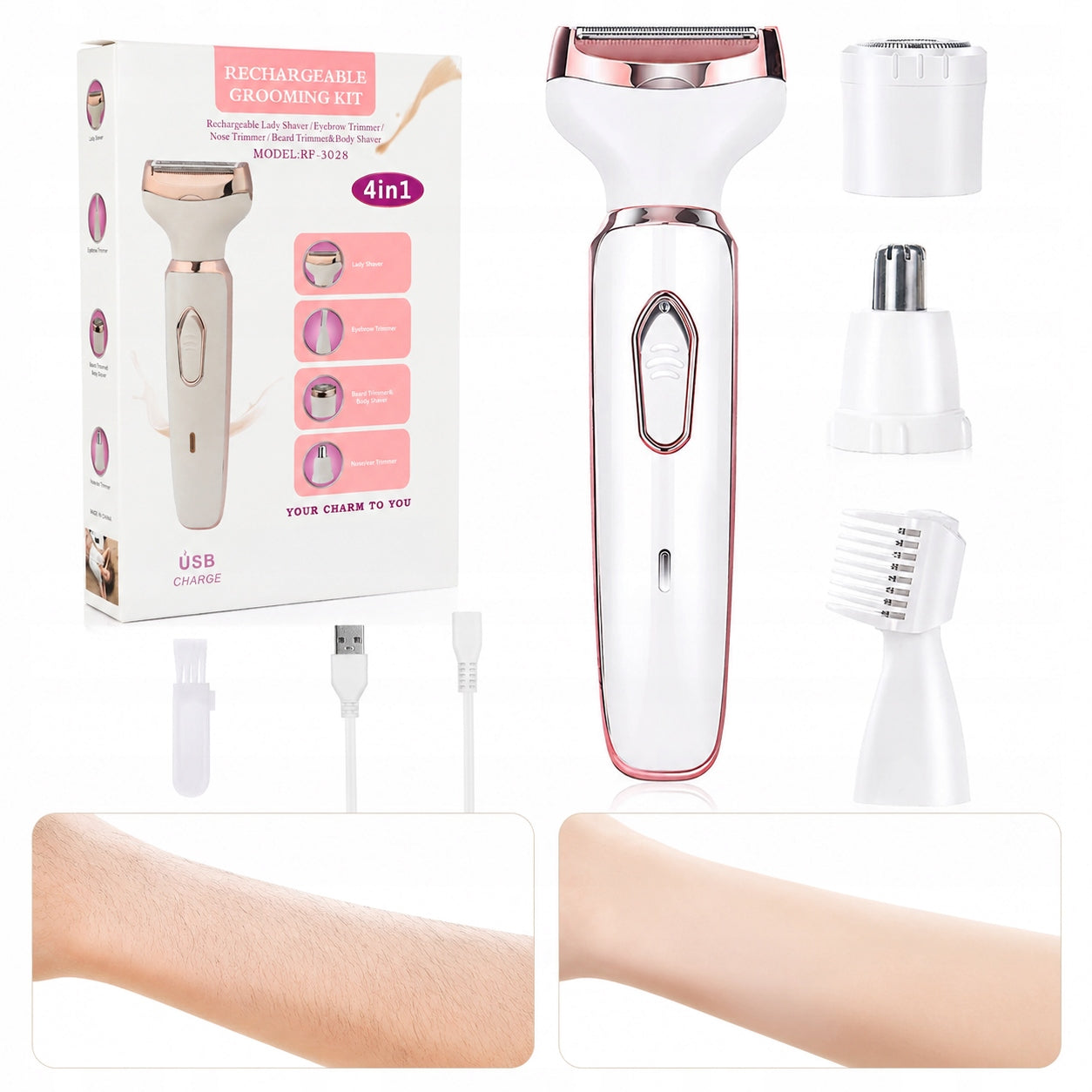 Shaver Women's MACHINE Epilator Nose Trimmer Body Armpit Bikini