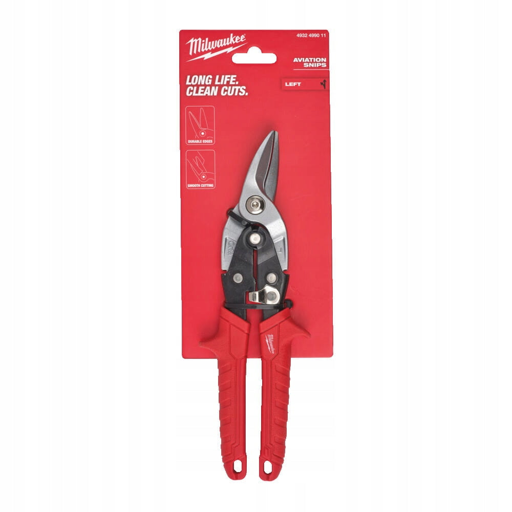 Shears for cutting sheet metal left 260mm Milwaukee 4932499011 Red serrated
