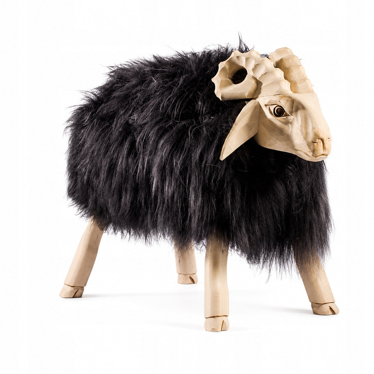 Sheep Decorative Chair with Natural Sheepskin