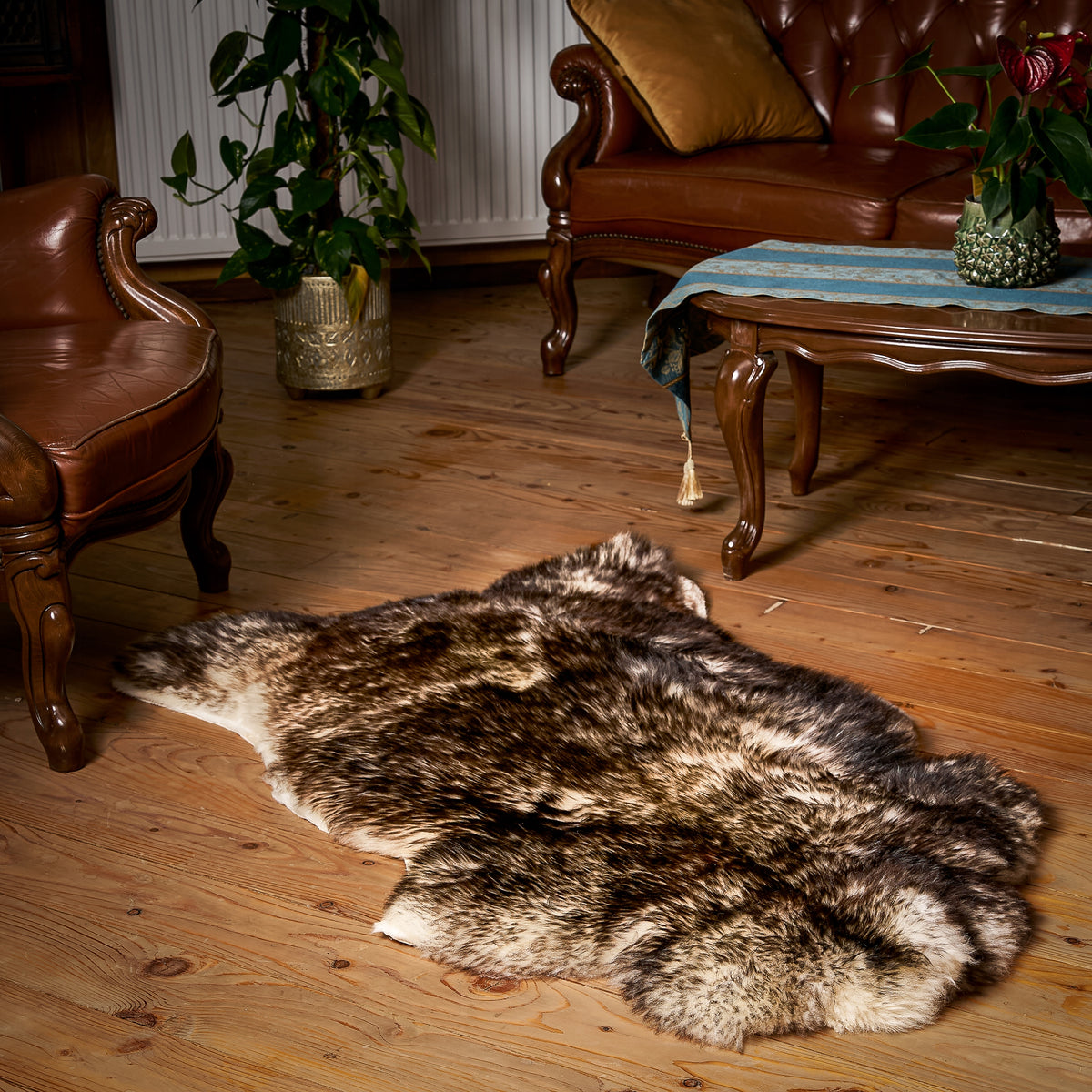 Sheepskin "BLACK MUFLON" - 100cm/L (Lamb) 100%Natural! Packaging status original