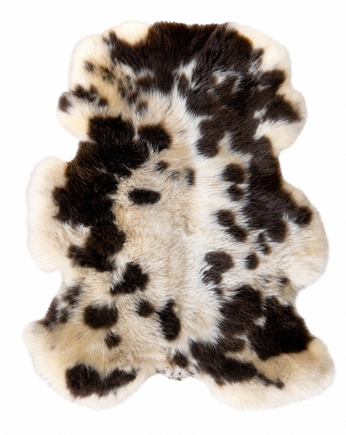 Sheepskin "COLOR" - WHITE BROWN - 110cm/L (Big Lambs)100%Natural!