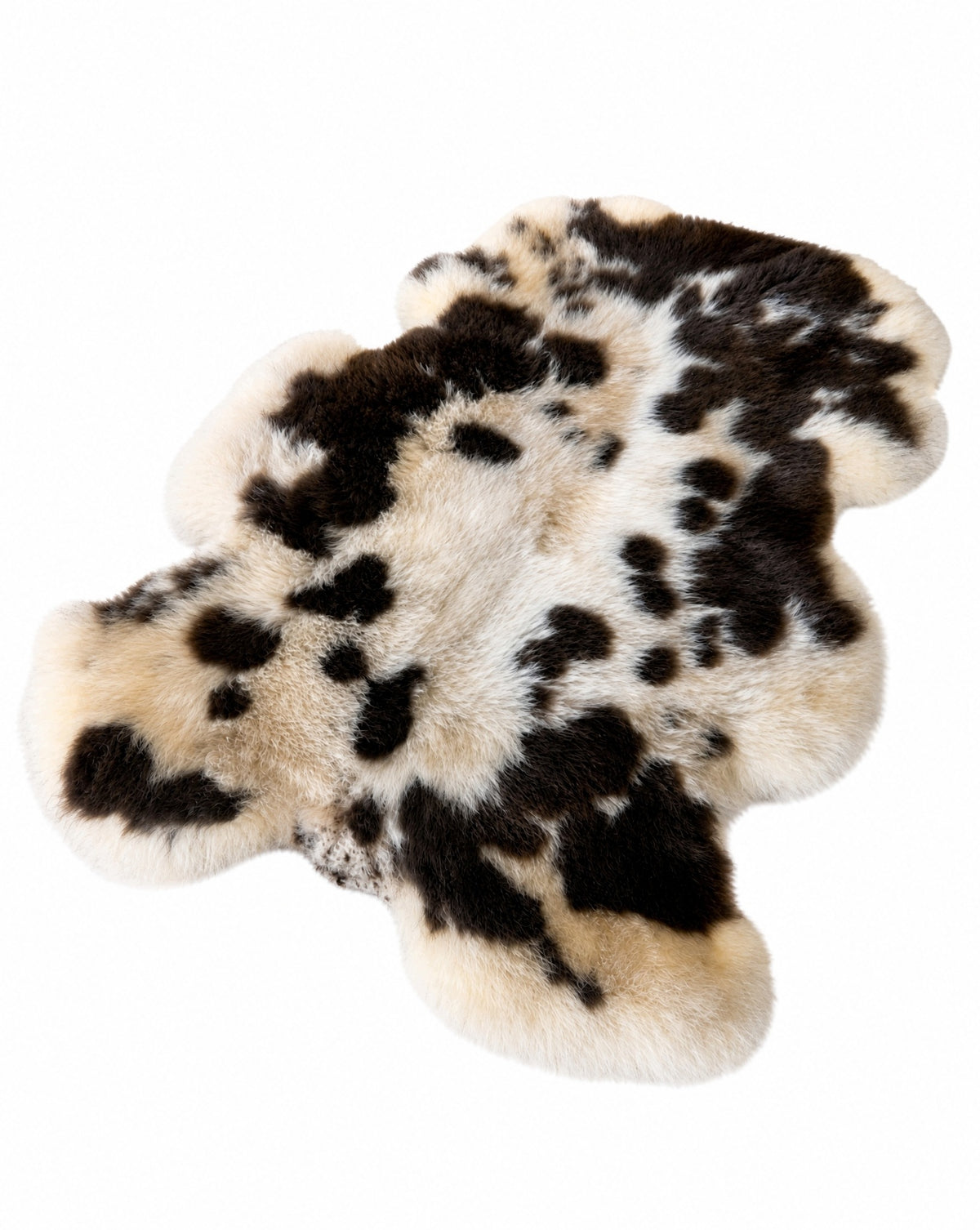 Sheepskin "COLOR" - WHITE BROWN - 90cm/S (Jagnie)100%Natural! Packaging status original