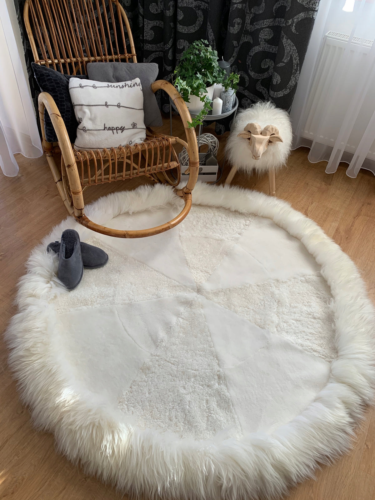 Sheepskin Decorative Sheepskin ROUND CARPET