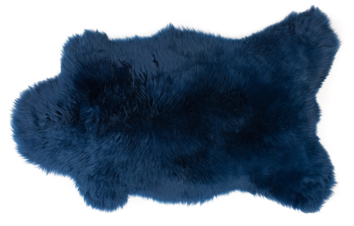 Sheepskin Floor Blue Natural Leather Navy Blue