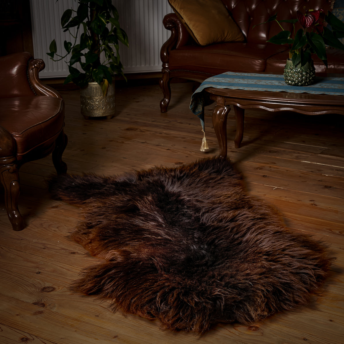 Sheepskin "NATURAL BROWN" - 130cm/XXL (Mother) 100%Natural! Packaging status original