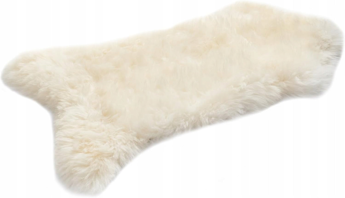 Sheepskin Rug, Genuine Leather Sheep Fur, Natural XL White