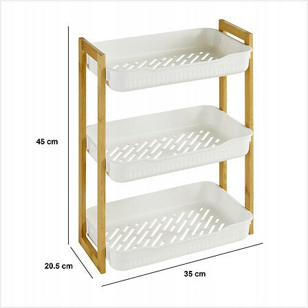 Shelf Naturéo rectangular 3-level white Furniture height 45 cm