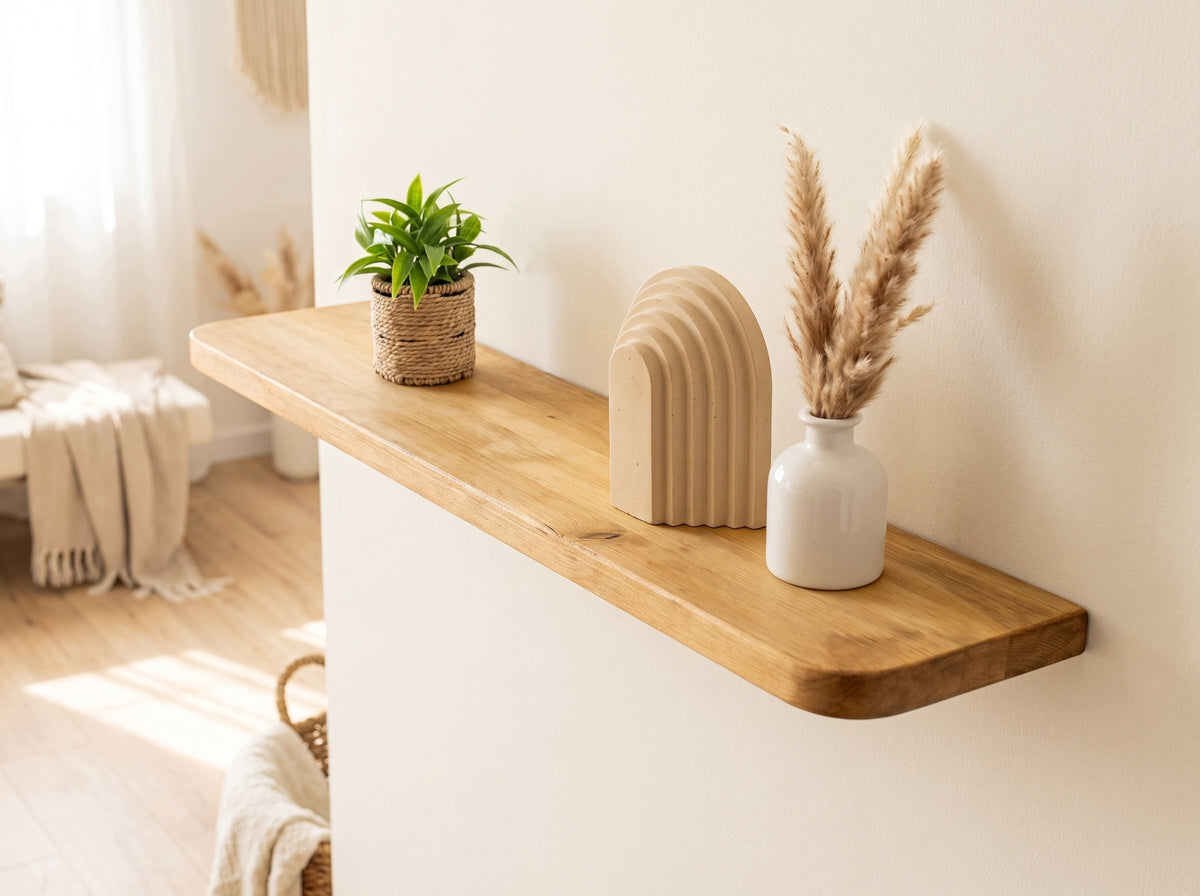 Shelf Wooden Pine Cutter Floating Hidden Mounting 60cm x 20cm x 2,7cm Packaging status original