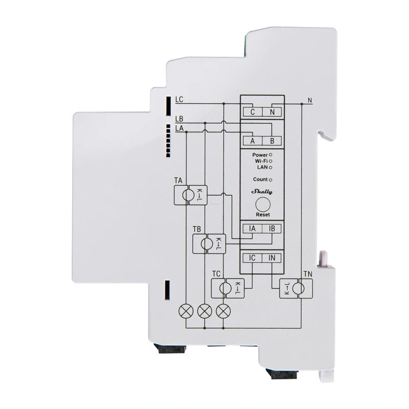 Shelly Pro 3EM 120A Energy Meter 3-Phase WiFi Bluetooth Matter DIN Manufacturer code Pro 3EM