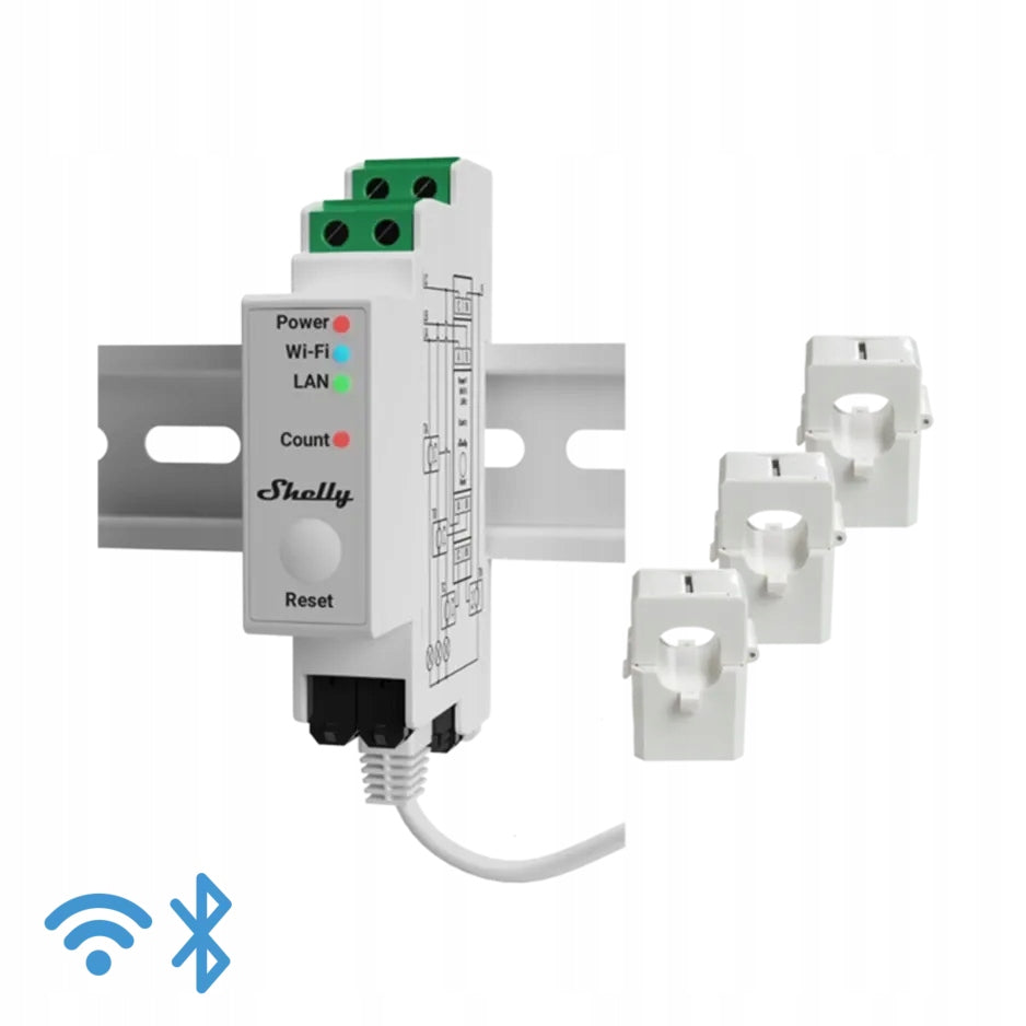 Shelly Pro 3EM 120A V2, power consumption meter, WiFi, LAN