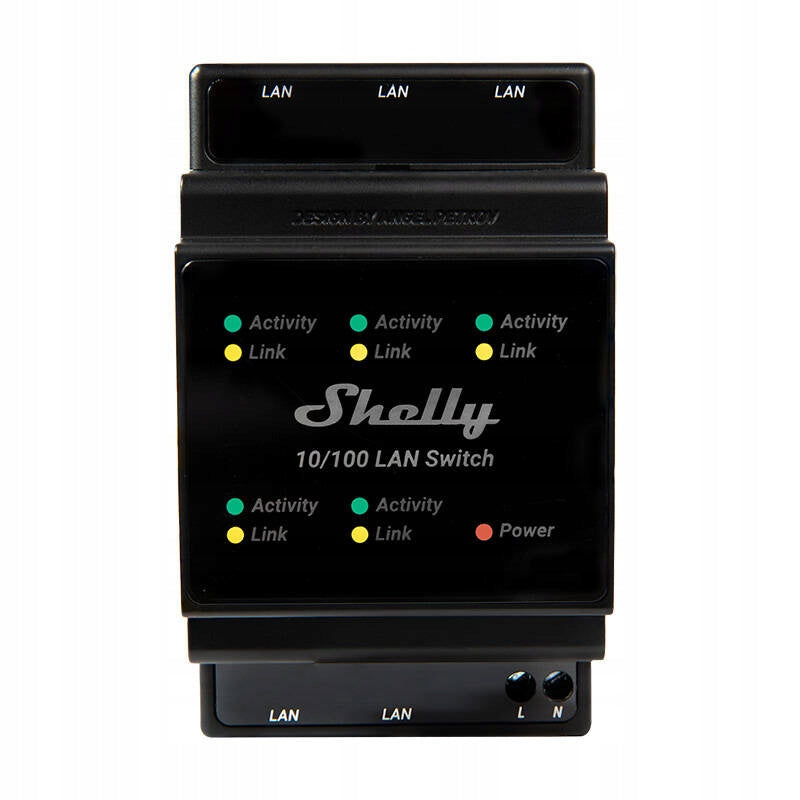 Shelly Smart Ethernet Switch with 5 RJ45 LAN Switch Ports Brand Shelly
