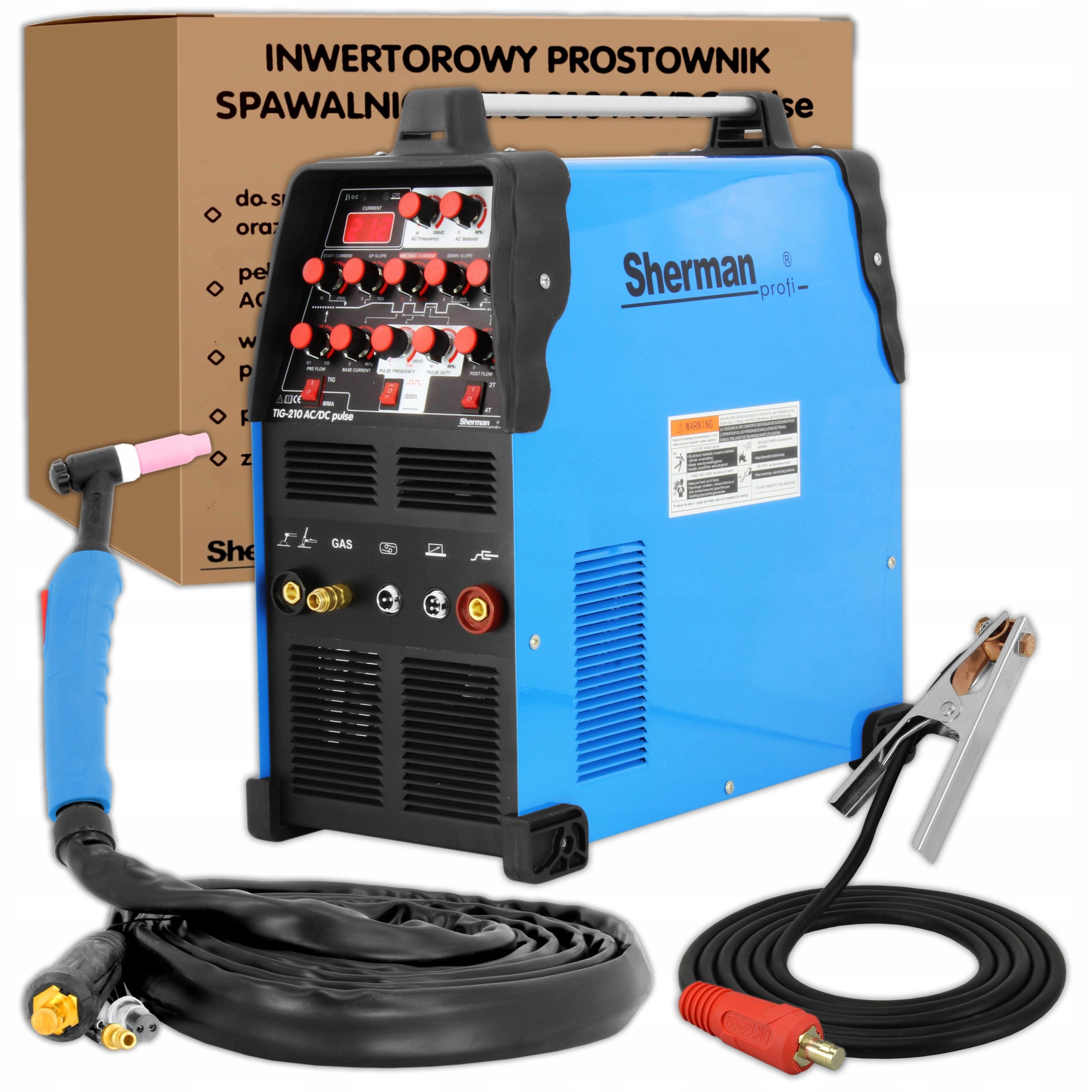 Sherman TIG AC/DC 210 Inverter welder with pulse 200A