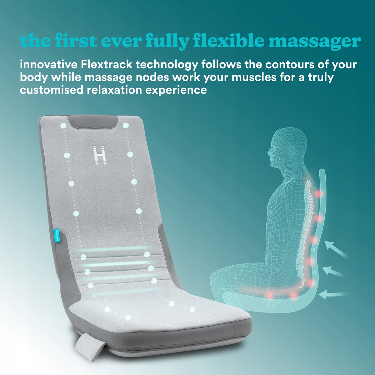 Shiatsu FLEX massage mat massaging the entire back and buttocks HoMedics MCS-512H Packaging status original