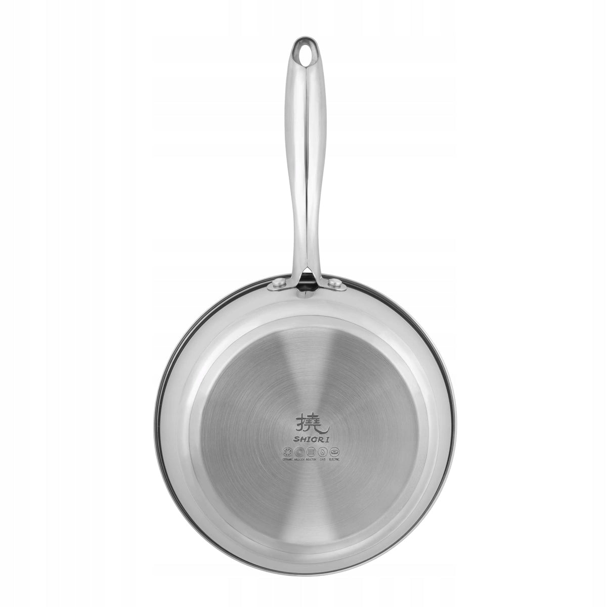 Shiori Stainless Steel 304 frying pan without coating induction 24 cm Brand Shiori