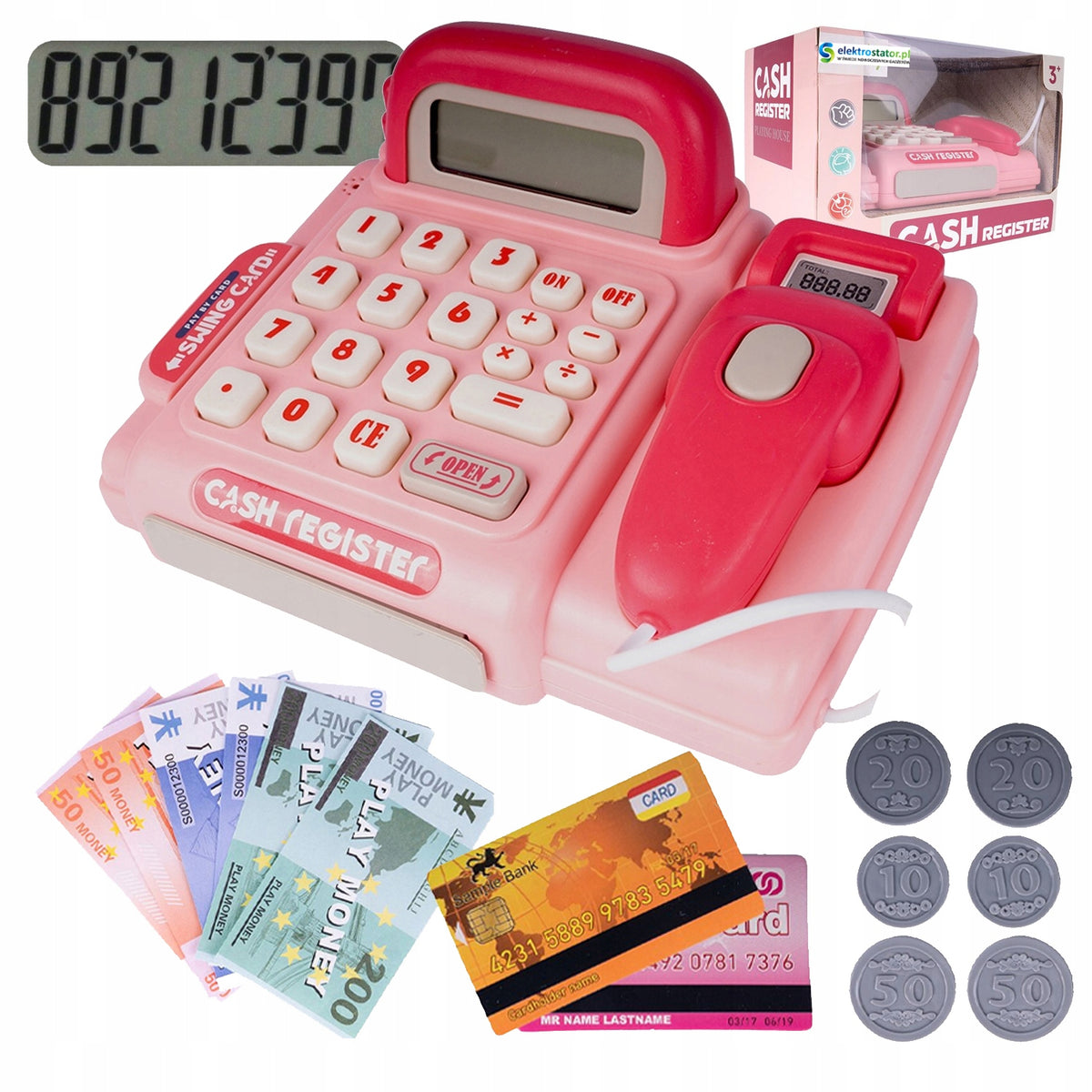 Shop Cash Register Fiscal Toy Kids Calculator Display Money Packaging status original