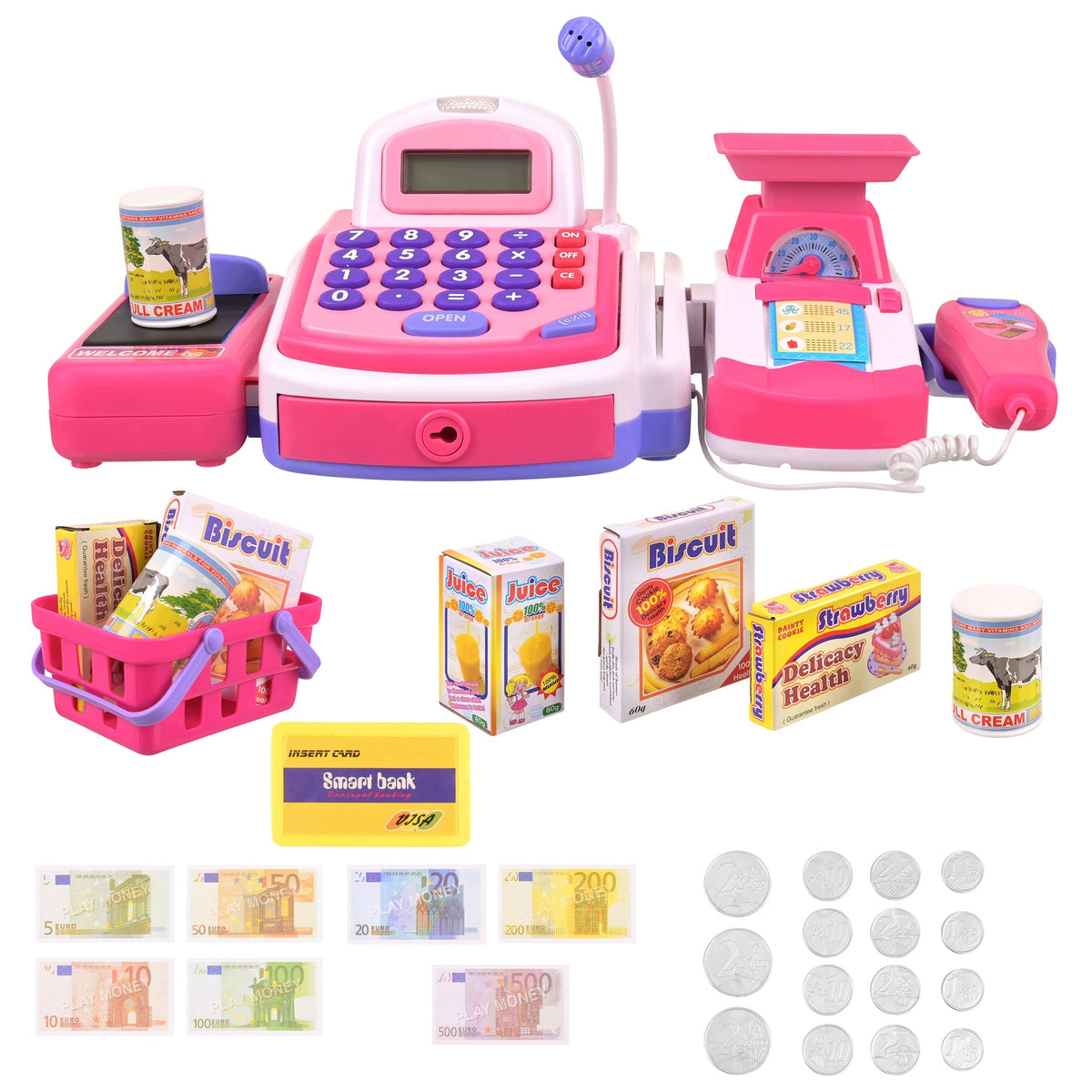 Shop Cash Register Fiscal for Kids Interactive Scanner Weight Terminal Gift Brand no brand