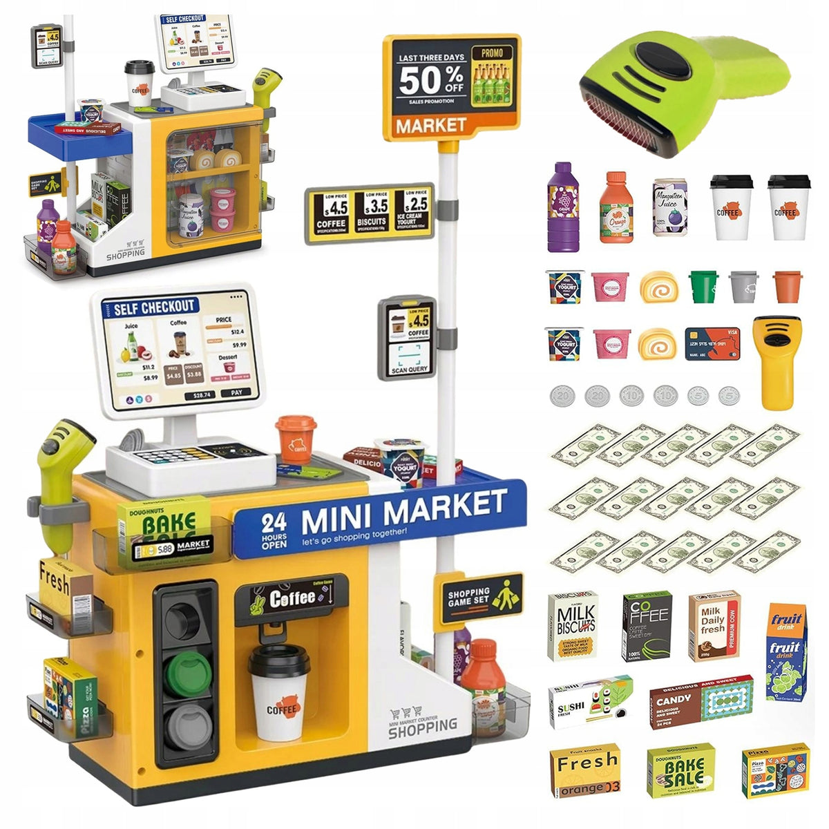 Shop Coffee Maker Supermarket Scanner Sounds Set Brand Stator