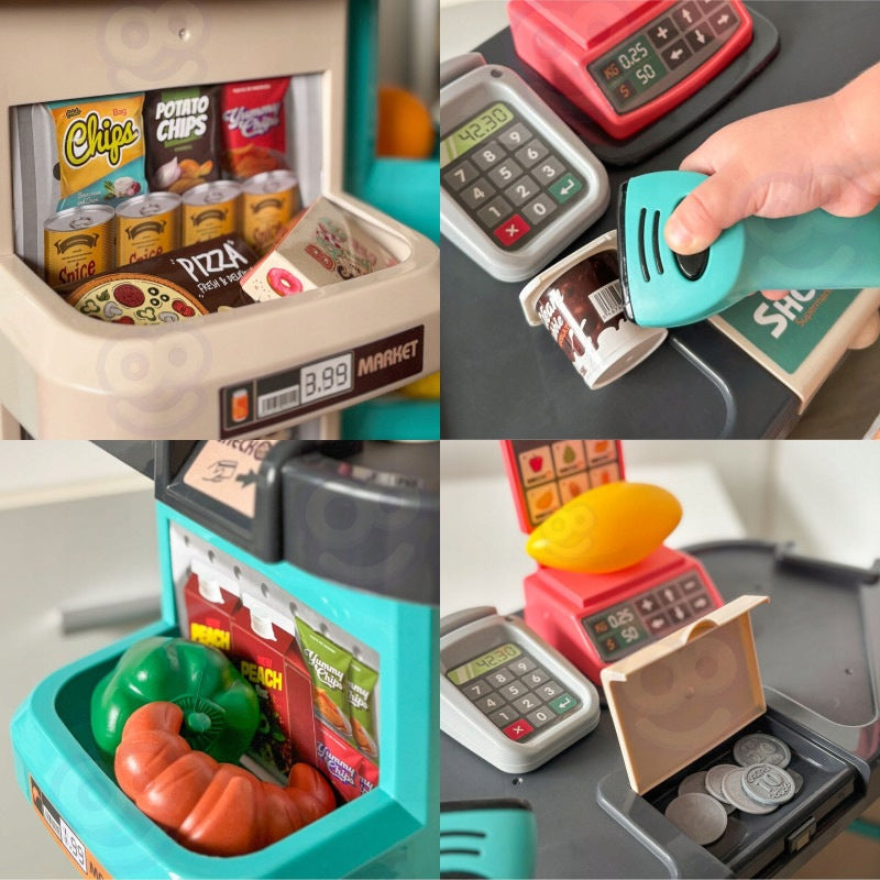 Shop Supermarket & Cart Shopping Cart Cash Register Weight Scanner 47akc WOOPIE Brand Woopie