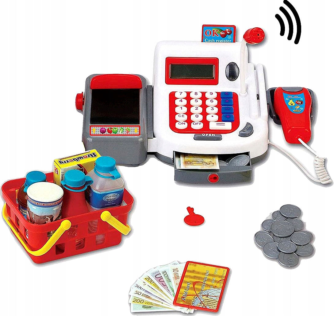 Shop cash register with microphone Smily Play accessories + working XXL calculator Manufacturer code SP83887